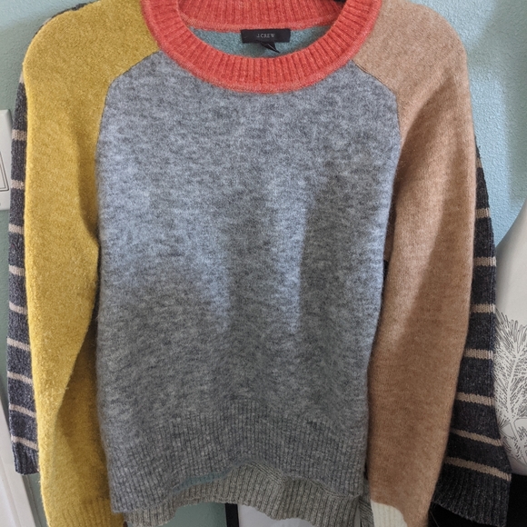 Euc JCrew color block sweater